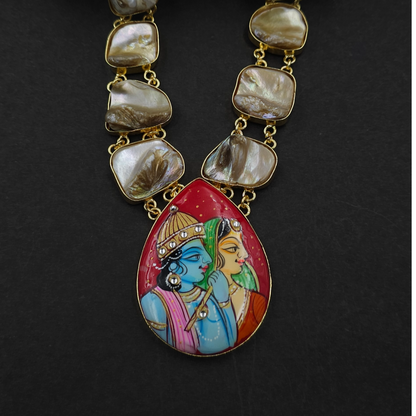 Radha Krishna Shine Necklace with Earning