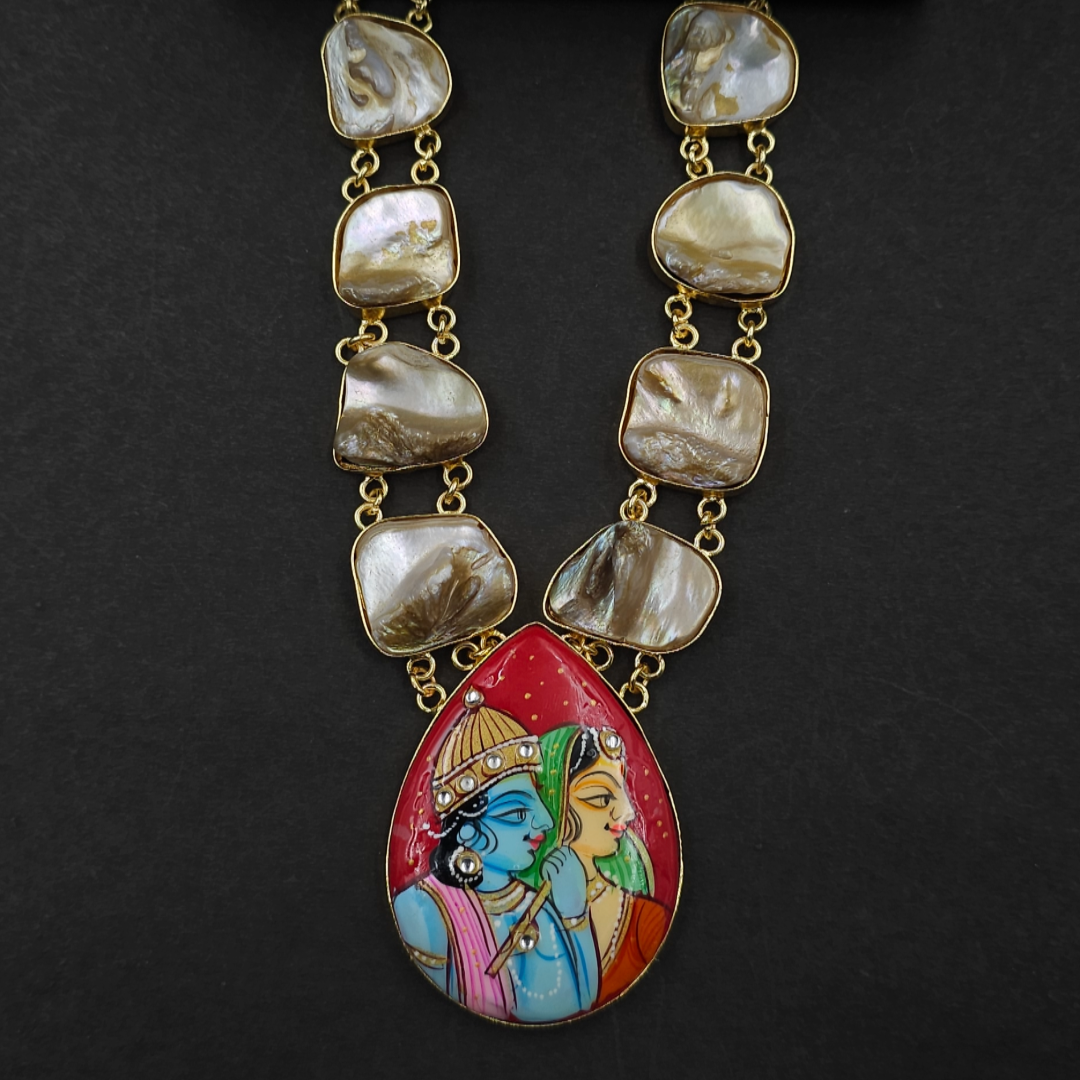 Radha Krishna Shine Necklace with Earning
