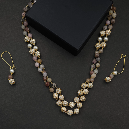 Cheerful Diamond Ball Necklace with Earning