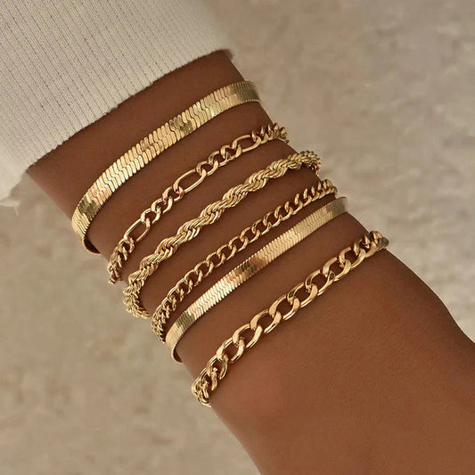 Set of 6 Wrap Around Luxe Bracelets