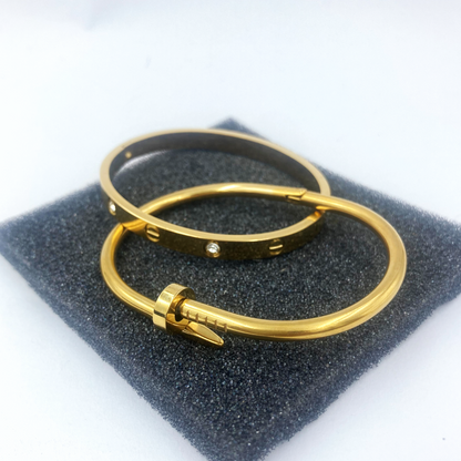 Stacked Gold Raw Combo Bracelet (Pack of 2)