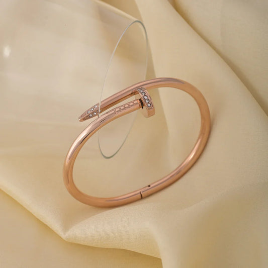 Nail Bangle Rose-Gold Bracelet